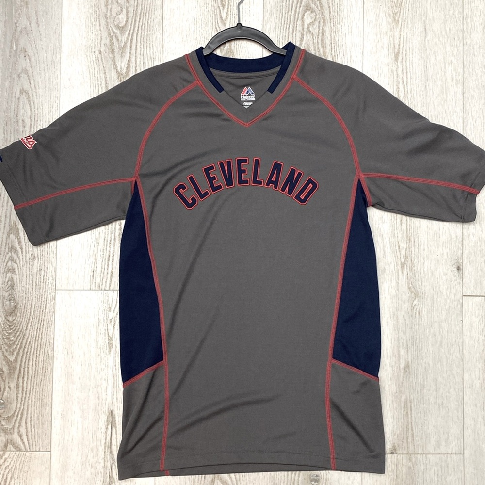 MLB Cleveland Baseball Jersey Shirt by Majestic